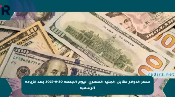 سعر الدولار مقابل الجنيه المصري اليوم الجمعة 20-6-2025 بعد الزيادة الرسمية